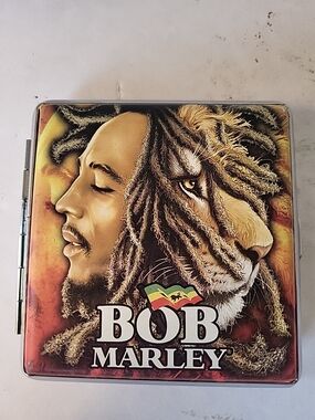 Bob Marley Lion Of Judah Graphic Metal Cigarette Case - Rasta Colors